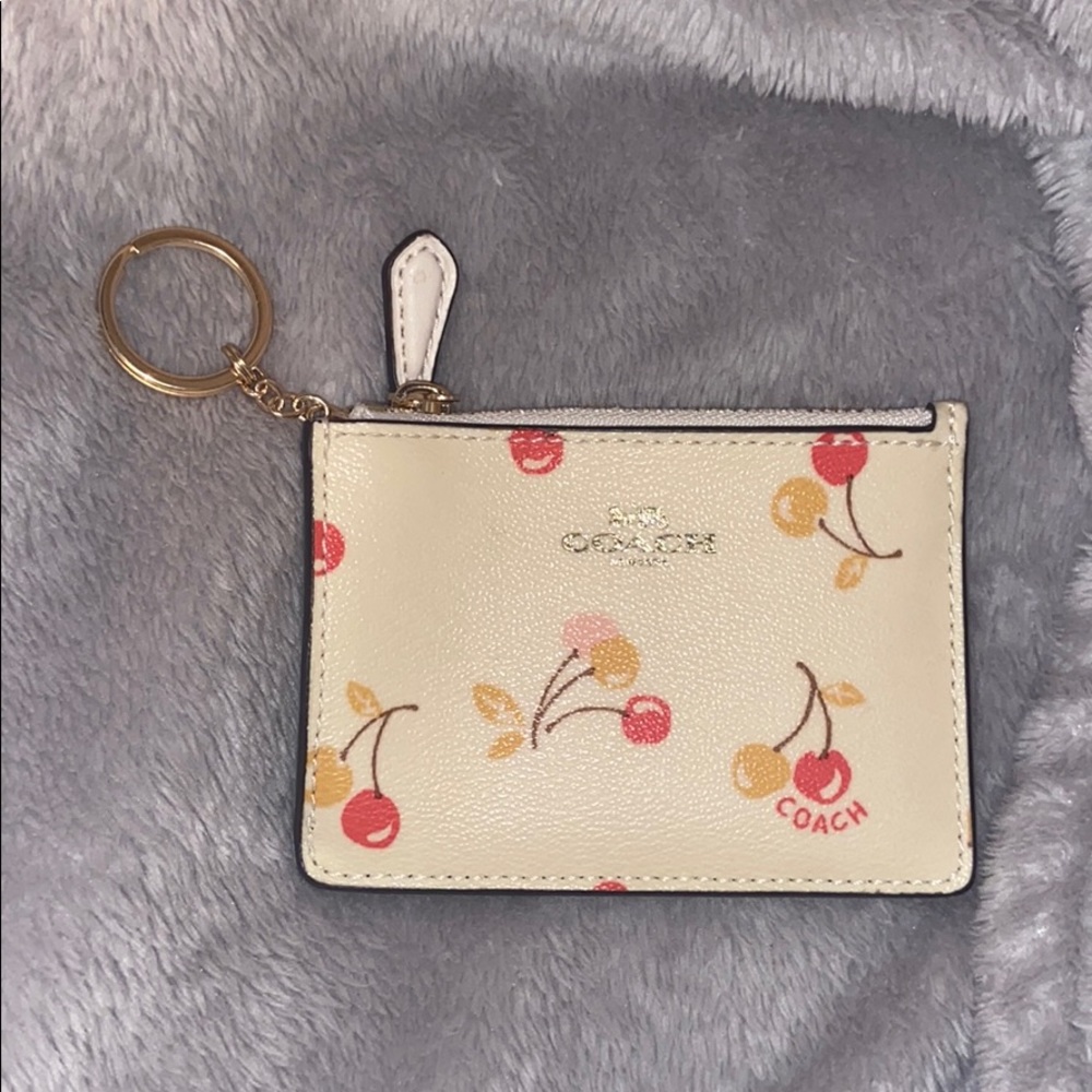 Coach cherry skinny id wallet